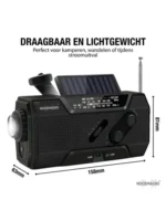 Noodradio® Solar Opwindbaar Met Batterijen - Afbeelding 4
